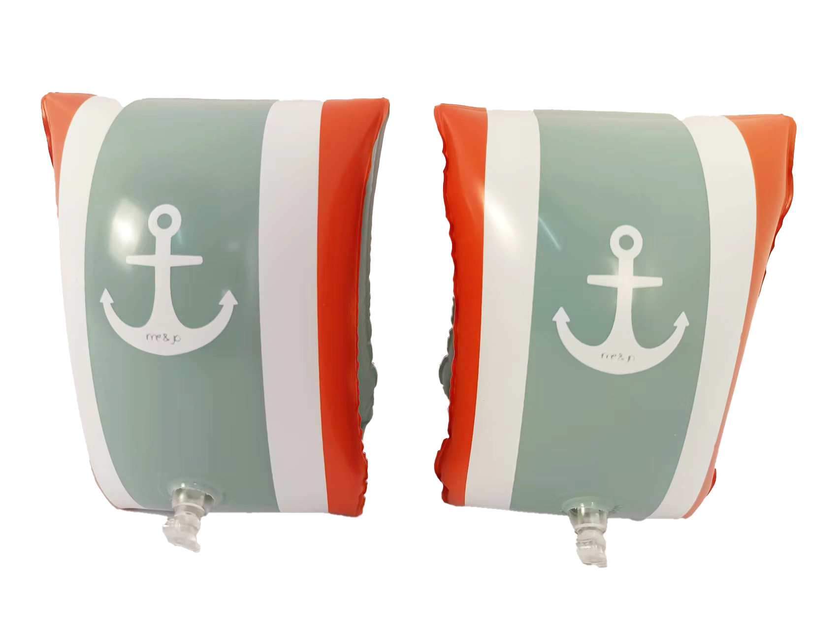 me&jo. Badevinger i grøn og brun / Swimming armbands in green and brown